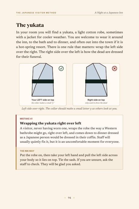 Page with the yukata diagram and a mistake box